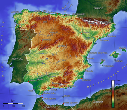 Spain Topography