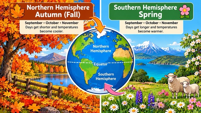 autumns and spring by hemisphere